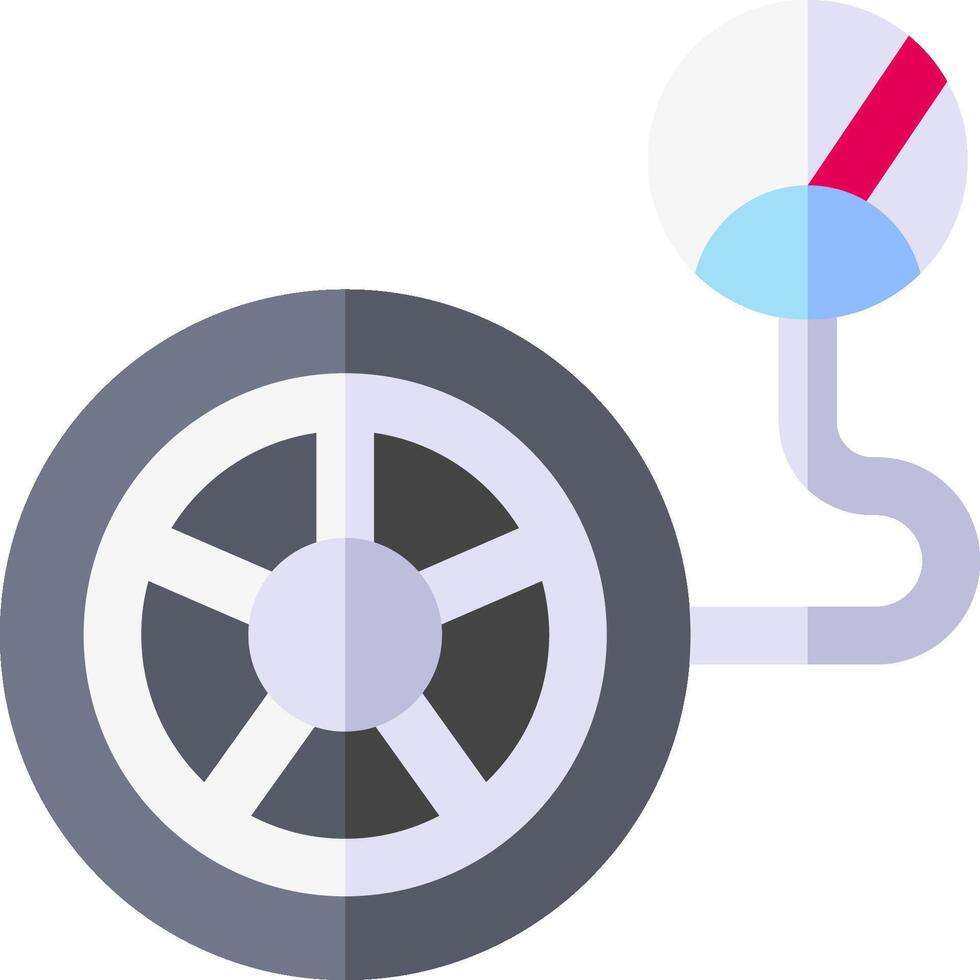A car tire with a speedometer on it vector