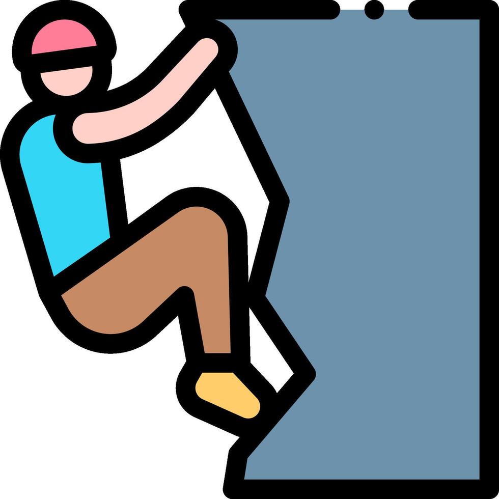 A man climbing on a rock wall vector