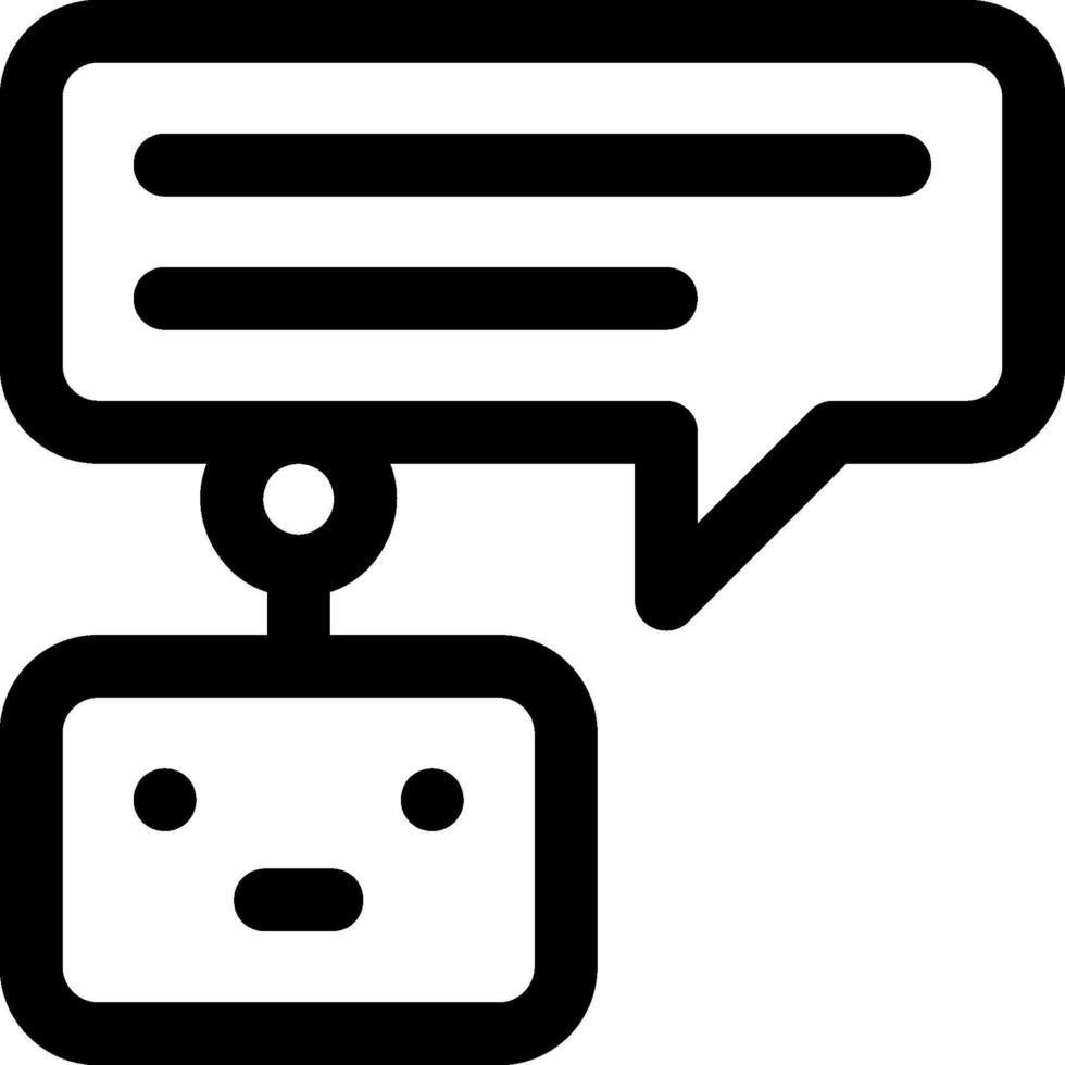 A robot with a speech bubble on top of it vector