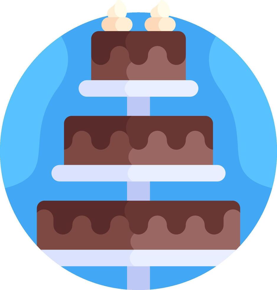 A three tiered cake with chocolate icing vector