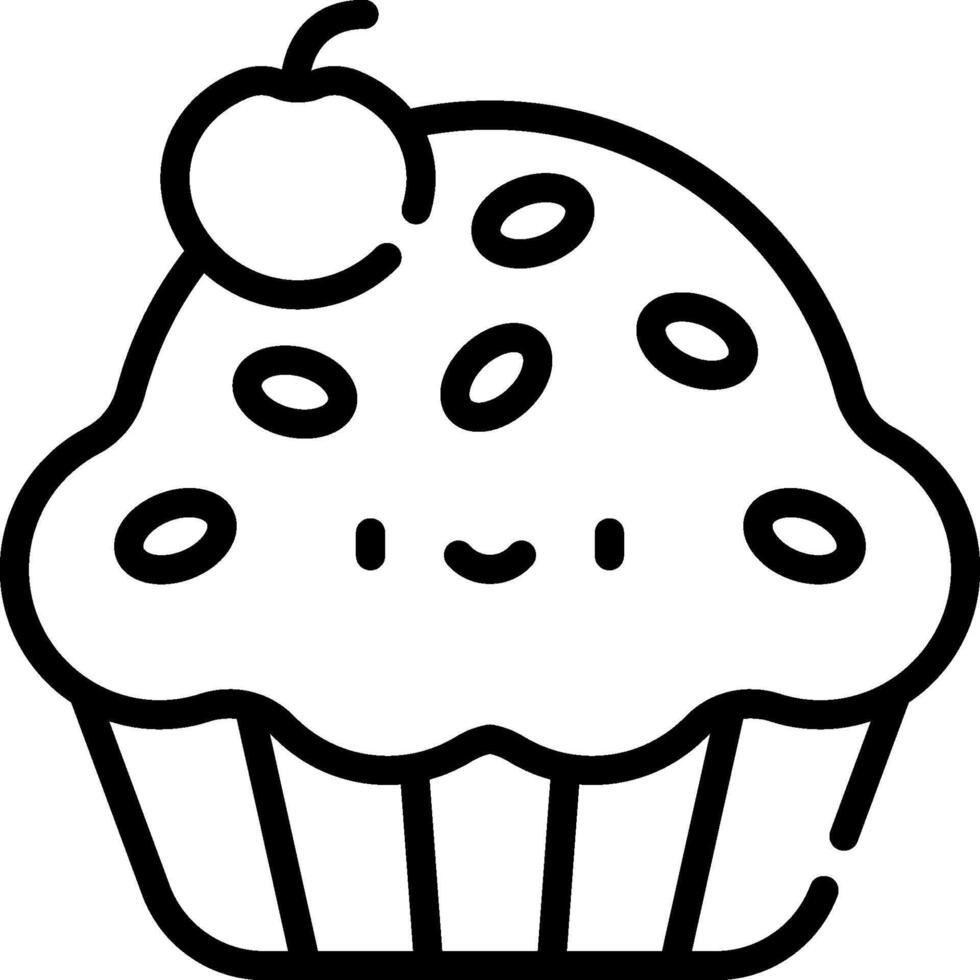 A cupcake with a smiley face on it vector