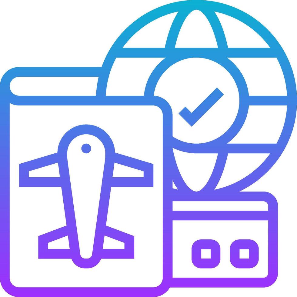A globe, a plane and a passport vector