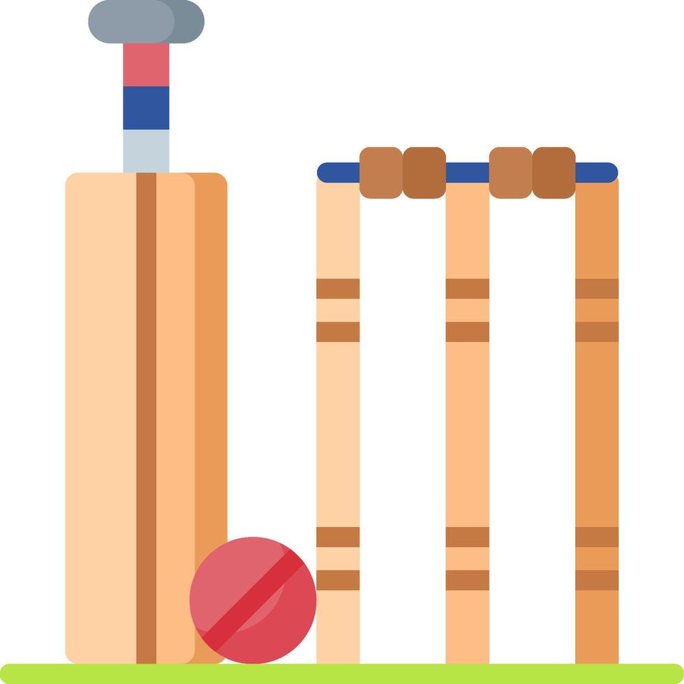 Cricket ball and wicket vector
