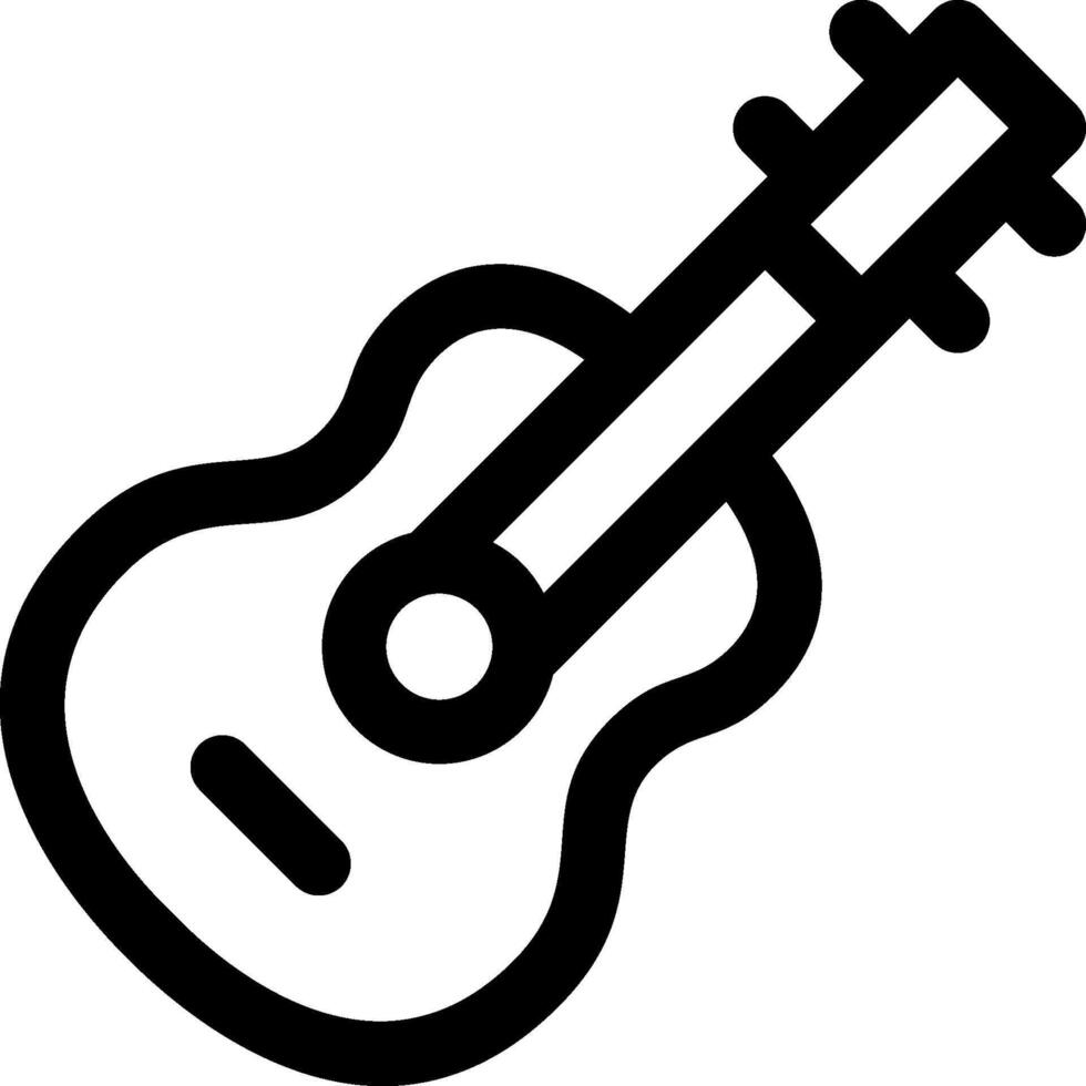 A black and white guitar icon vector