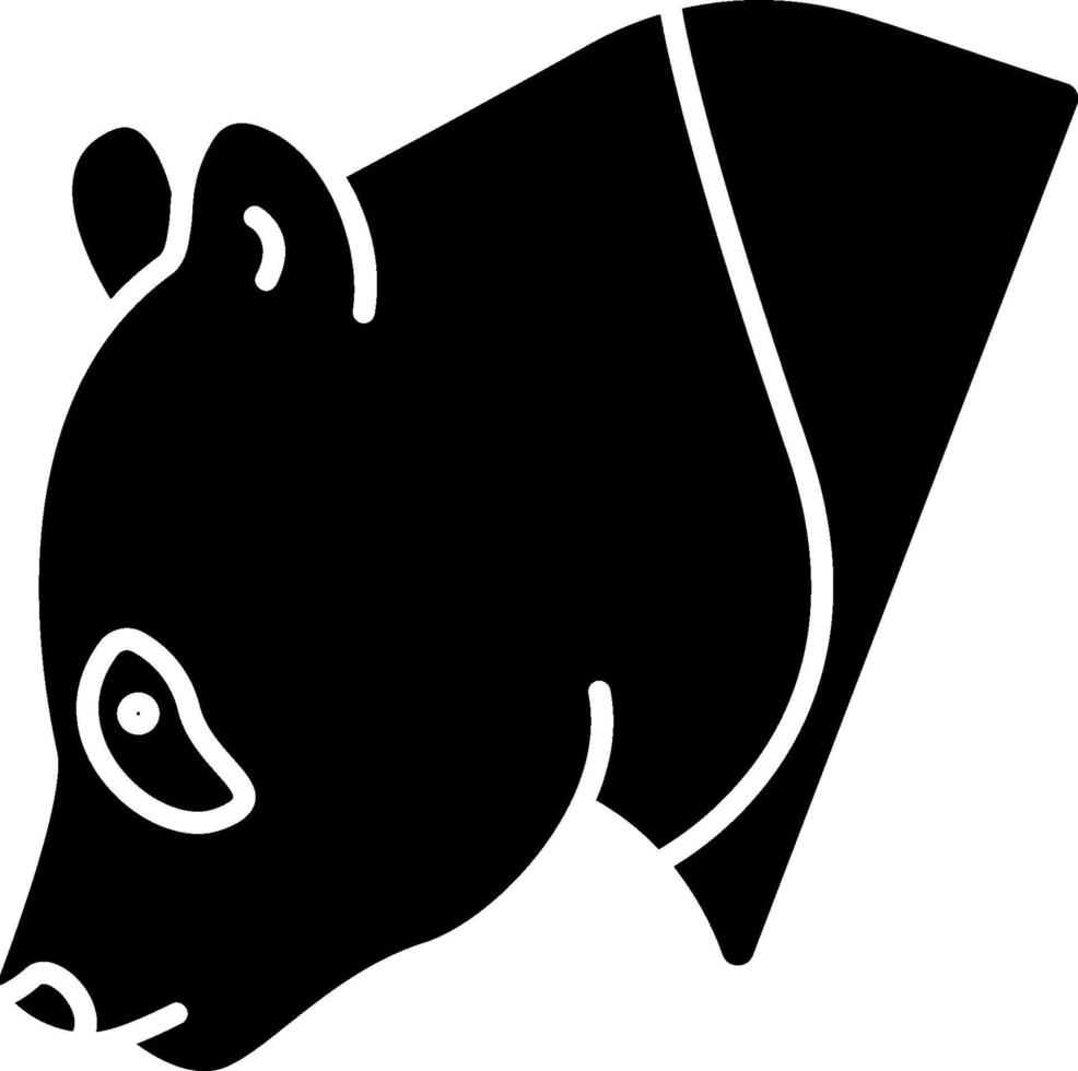 A black and white silhouette of a panda bear vector