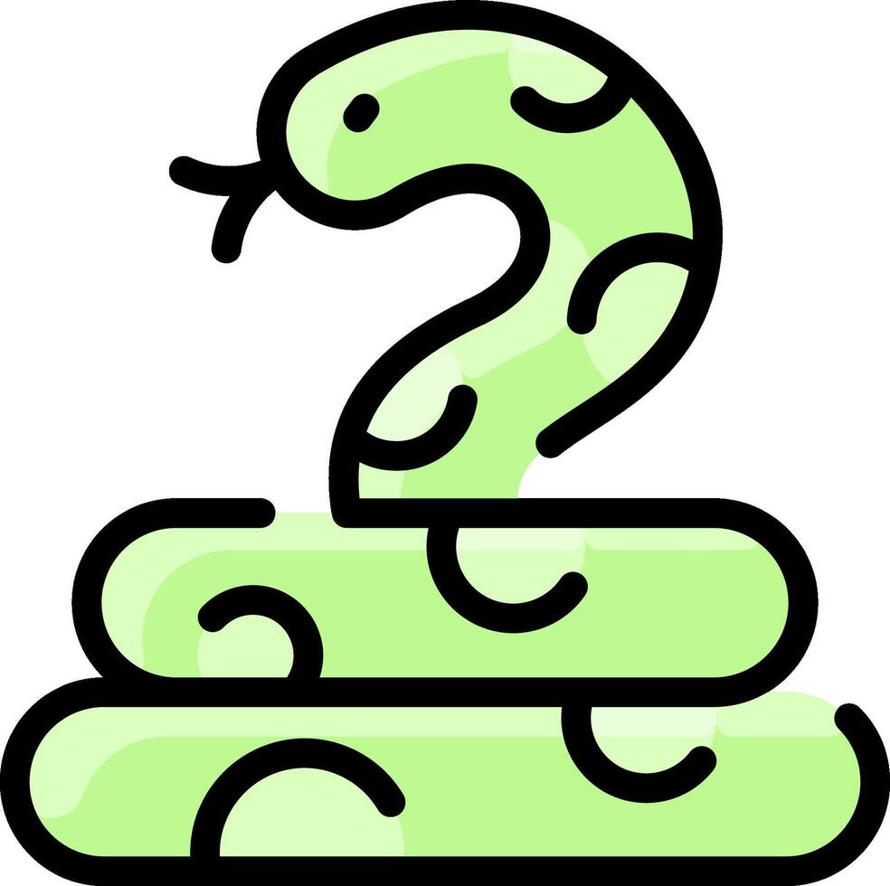 A green snake with a question mark on top vector