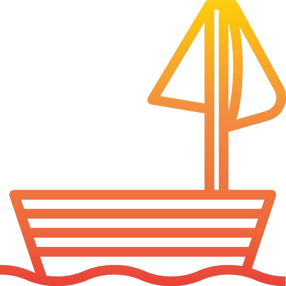 A boat with sail on the water vector