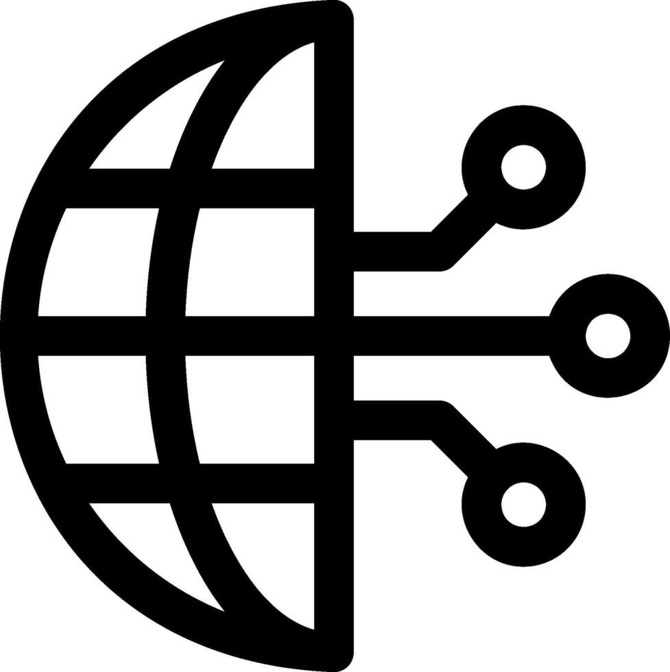 A globe with a circuit board connected to it vector