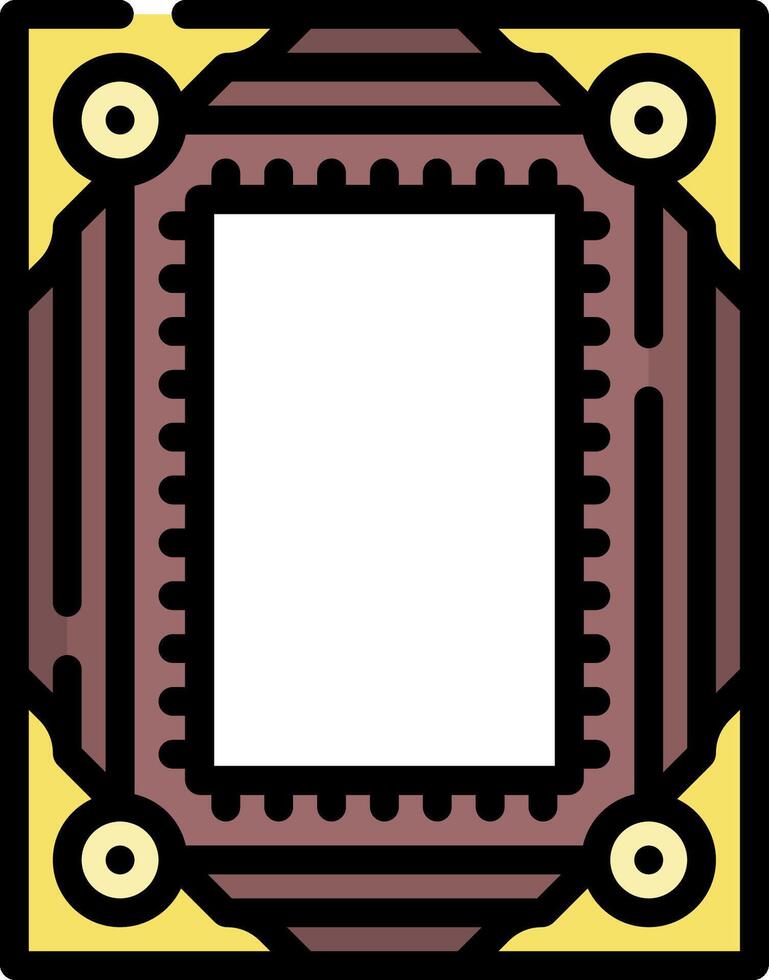 A square with a black and yellow border vector