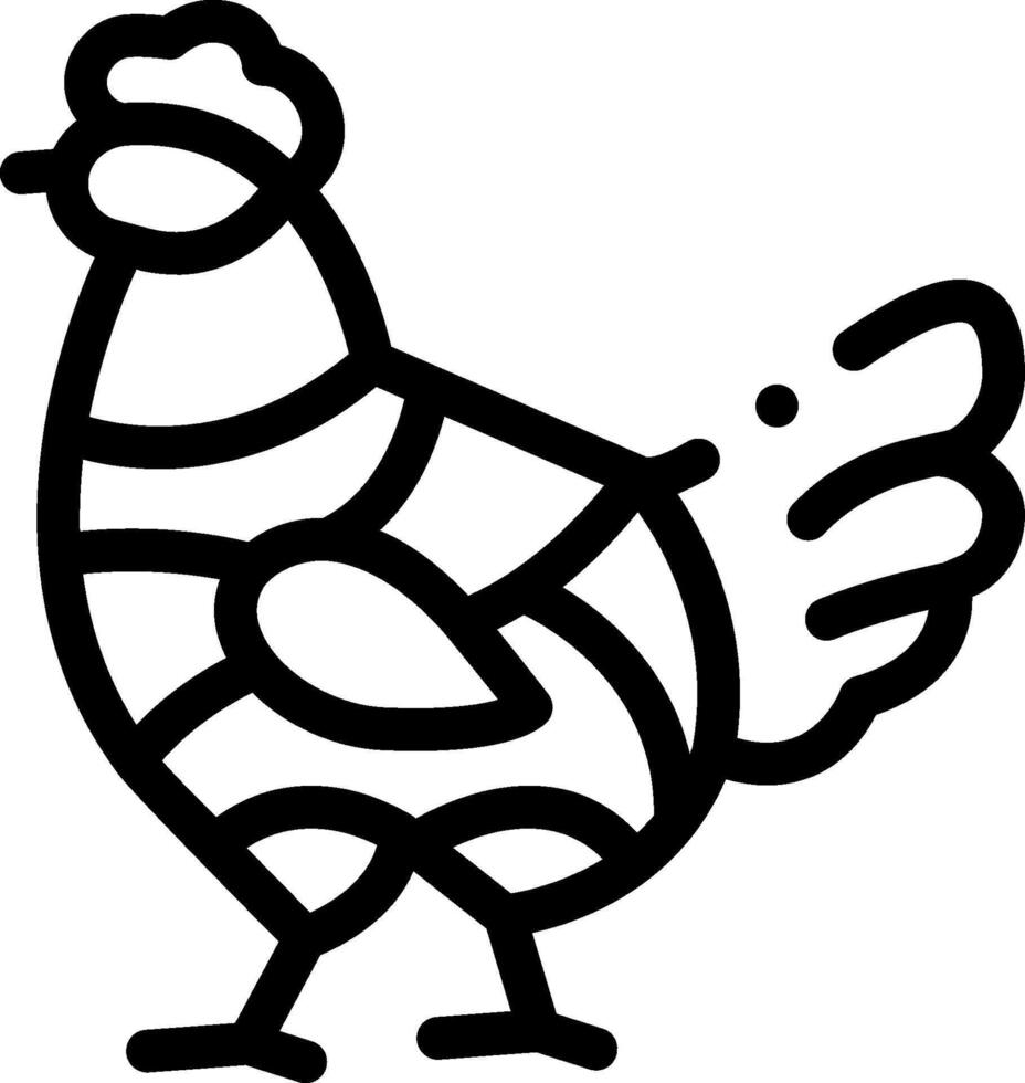 A black and white drawing of a chicken vector