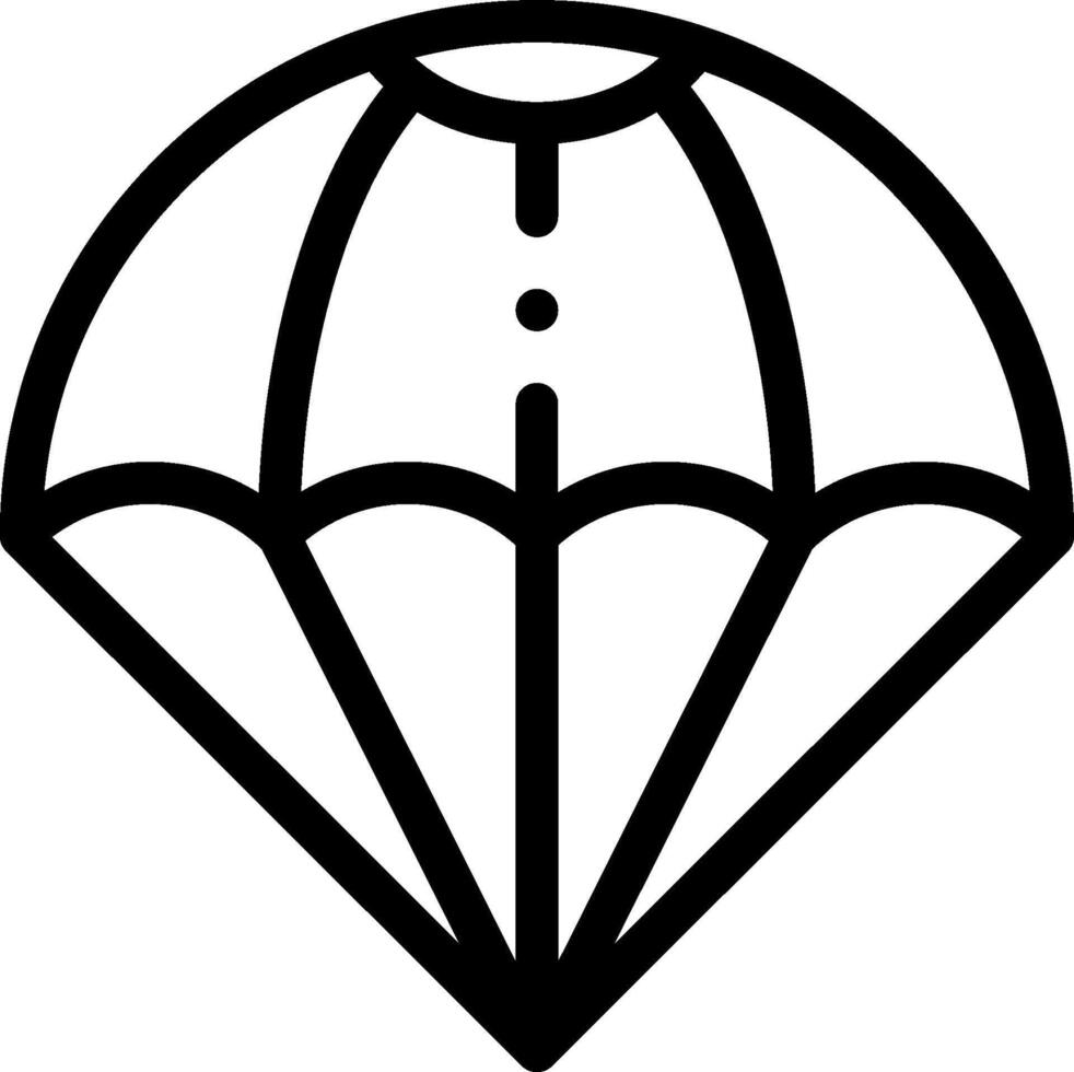 A black and white image of a parachute vector