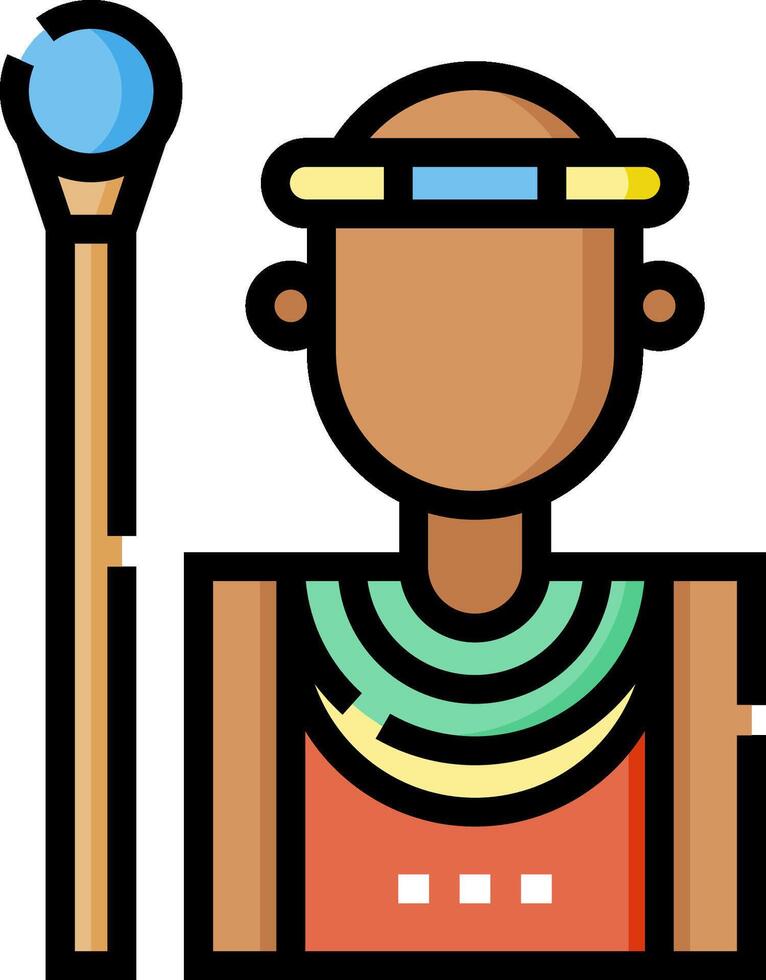 An egyptian man holding a stick and a ball vector