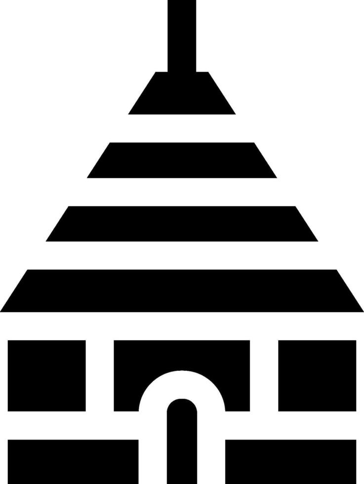 A black and white house icon with a roof vector