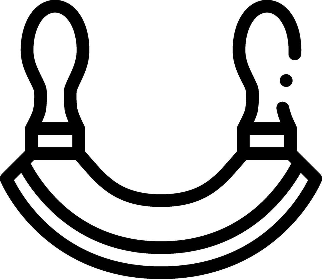 A horseshoe with two handles on it vector