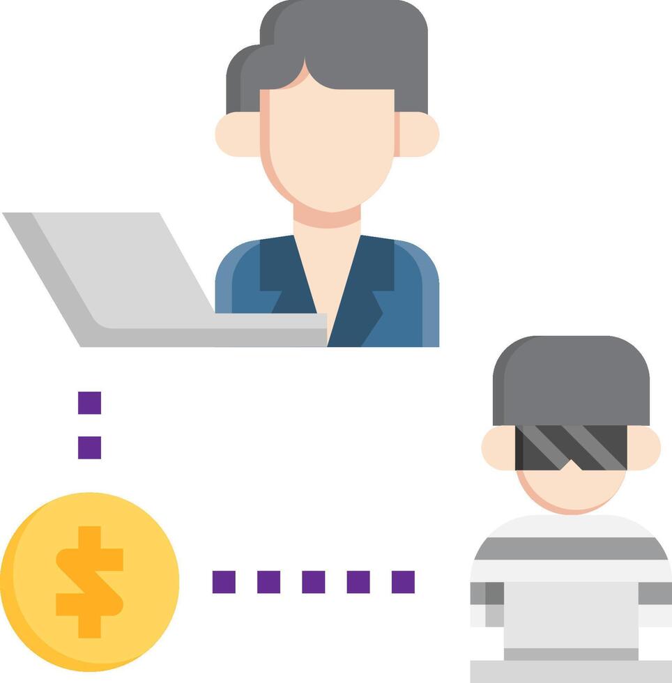 A person is using a laptop and a coin vector