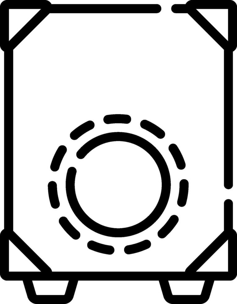 A black and white icon of a speaker vector
