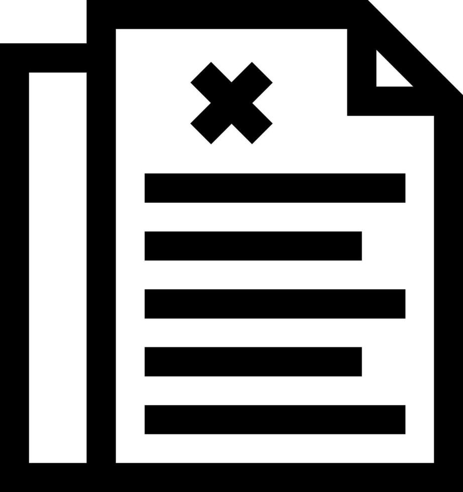 A document with an x on it vector