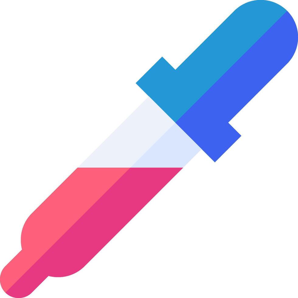 A syringe with a pink and blue tip vector