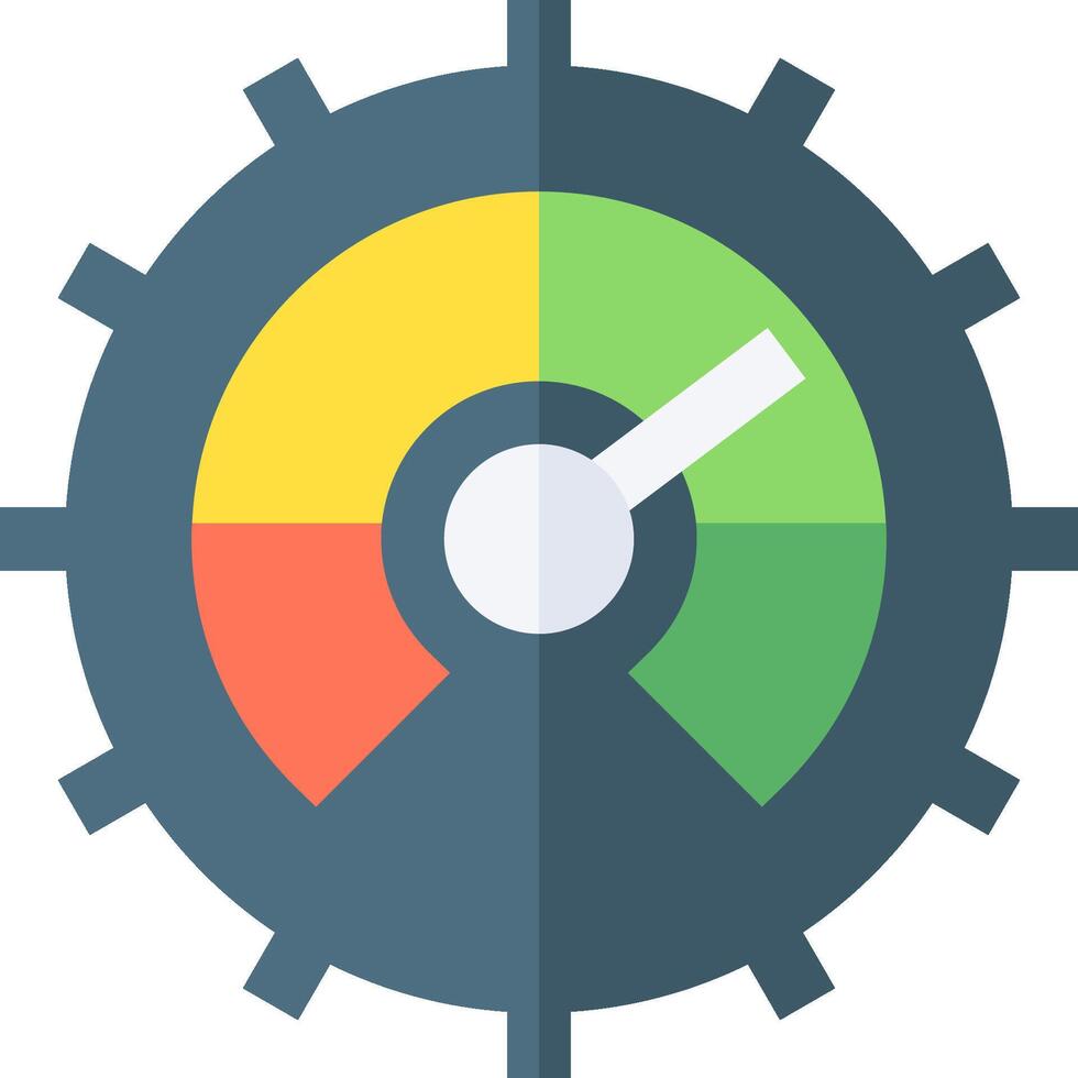 A colorful gear with a clock on it vector