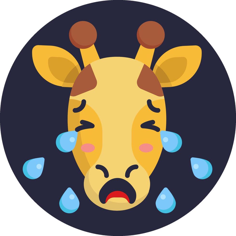 A giraffe with tears on its face vector