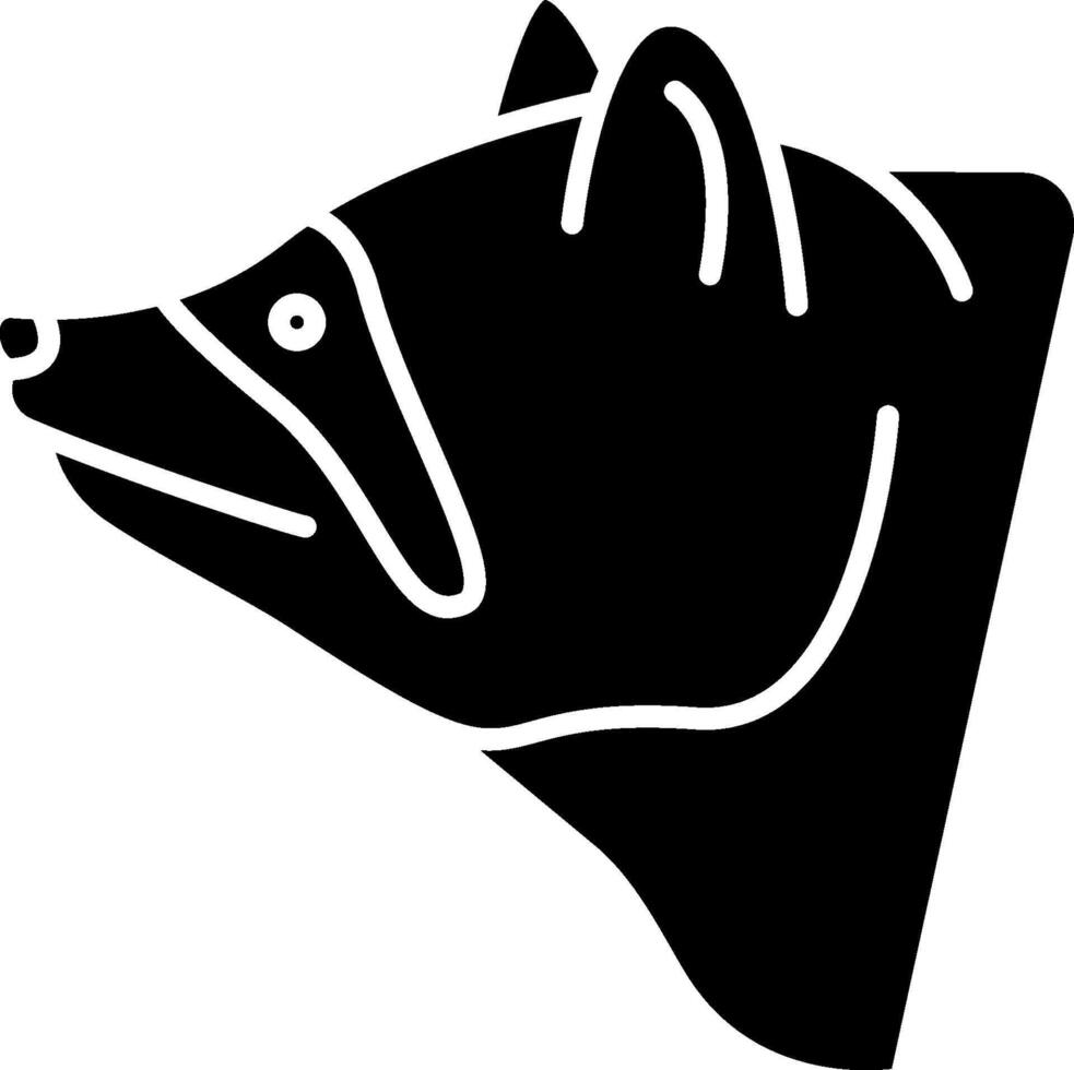 A black and white illustration of a bear head vector