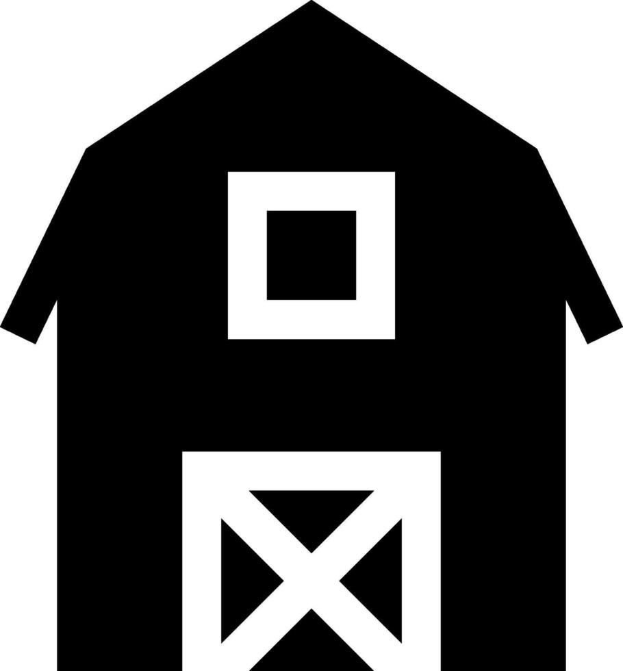 A black and white barn icon vector