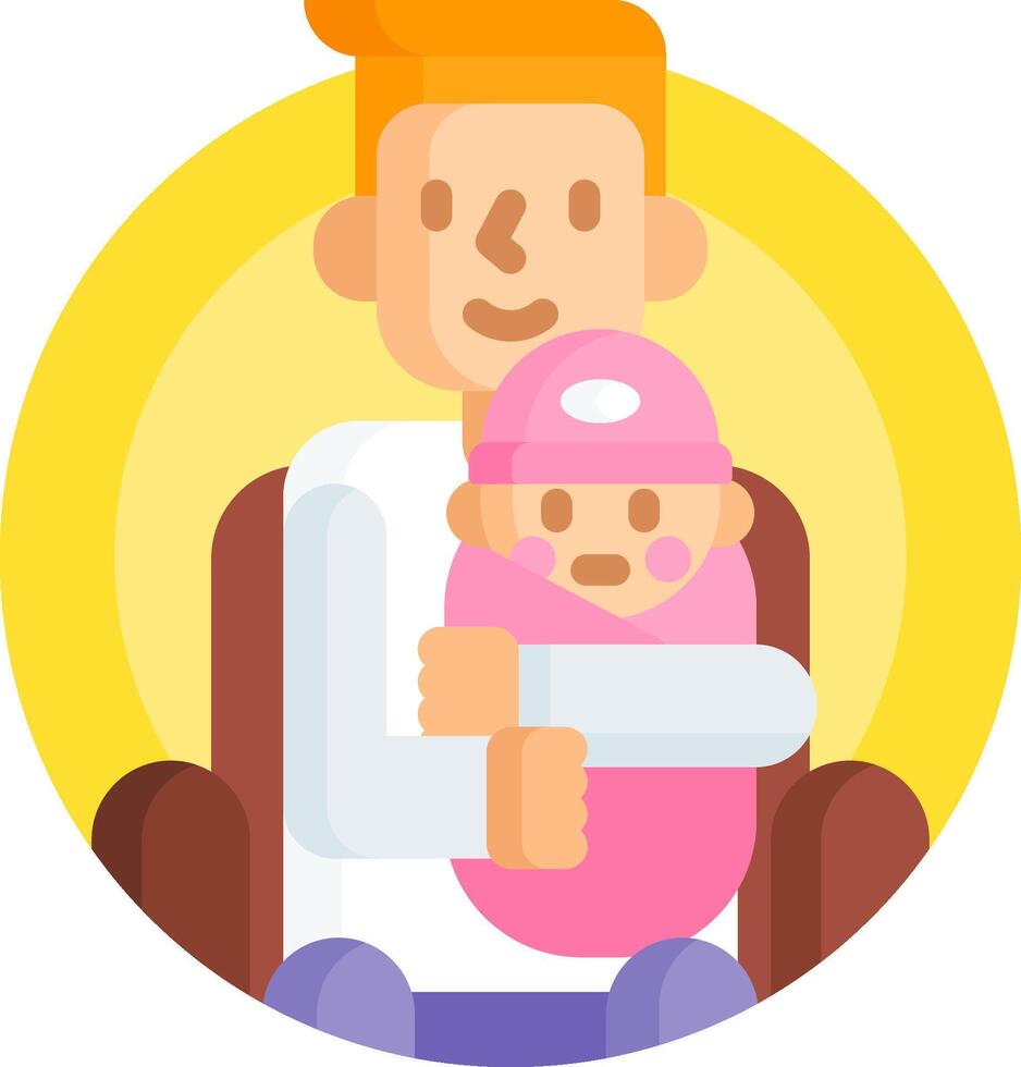 A man holding a baby in his arms vector
