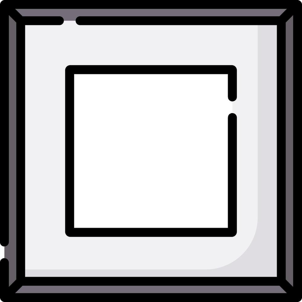 A square square button icon on a white background vector