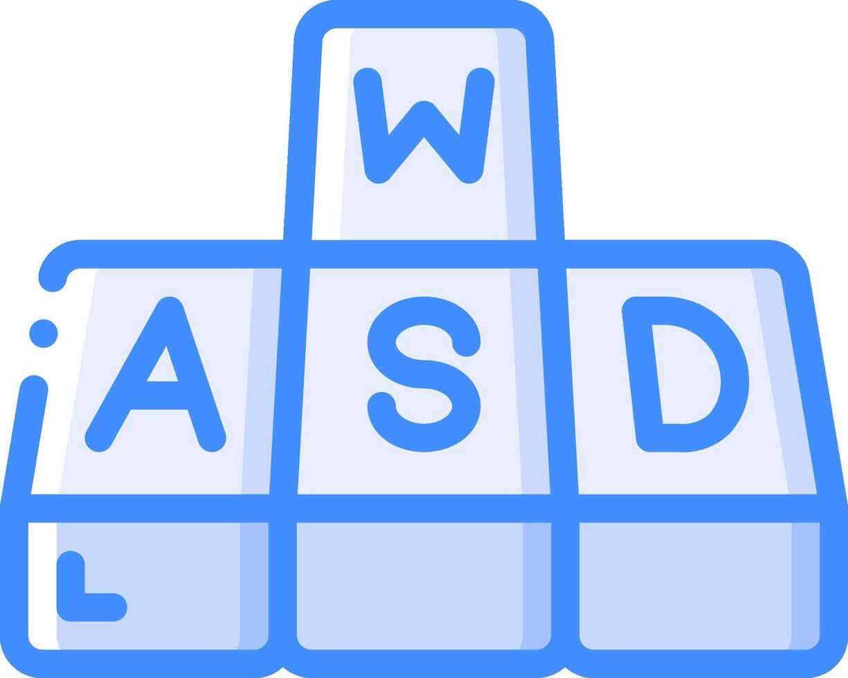 A keyboard with the letters asd on it vector