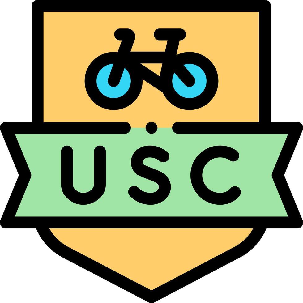 The usc logo with a bicycle on it vector