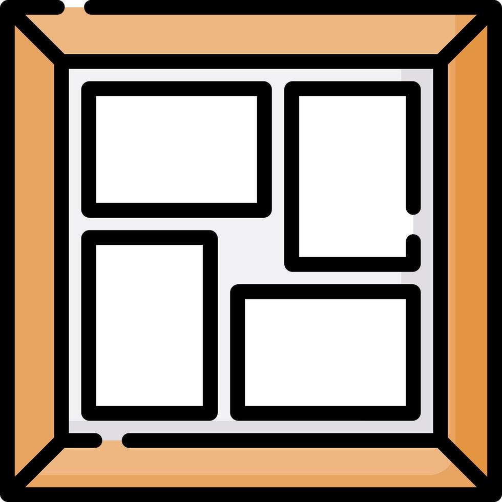 A square frame with four squares inside vector