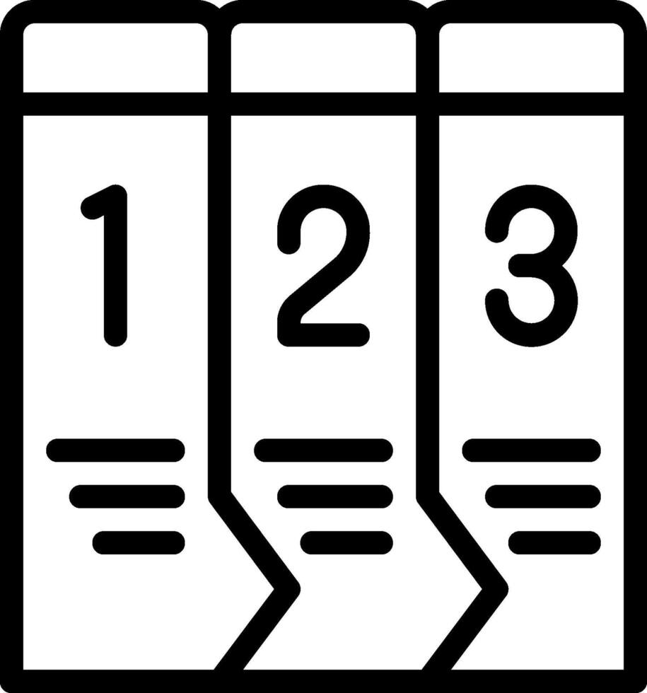 A black and white image of three books with the number 123 vector
