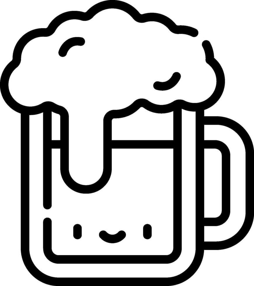 A black and white drawing of a beer mug vector