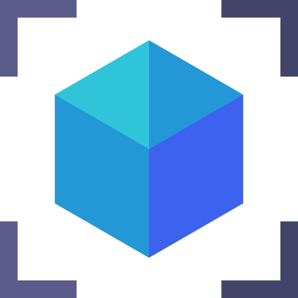 A blue cube with a white background vector