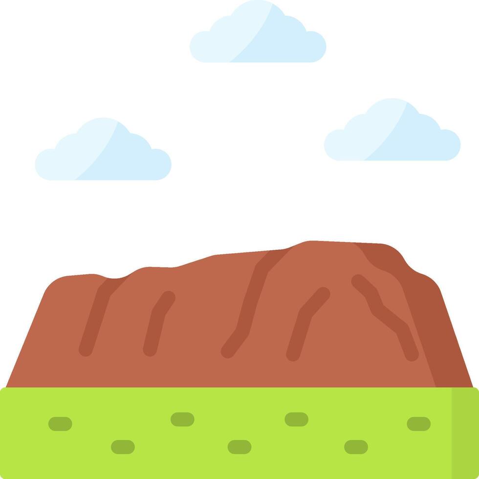 A rock with clouds and grass in the background vector