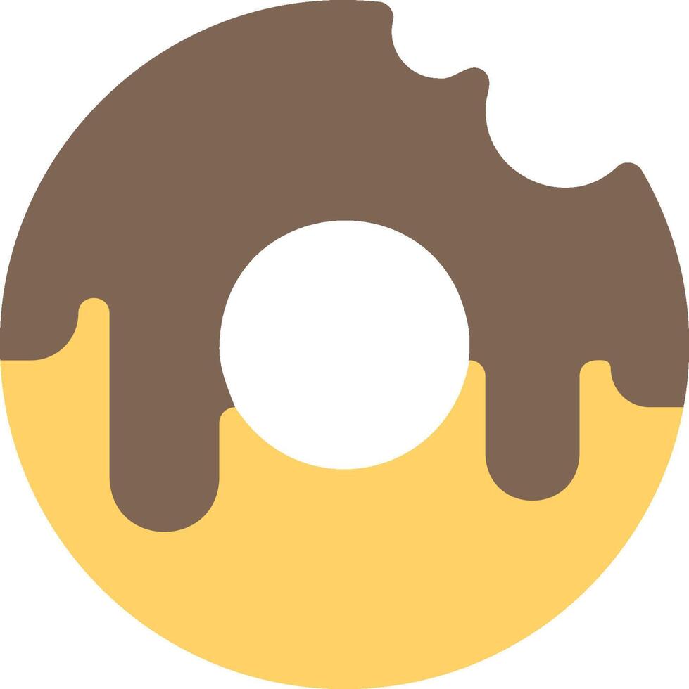 A donut with melted chocolate and brown icing vector