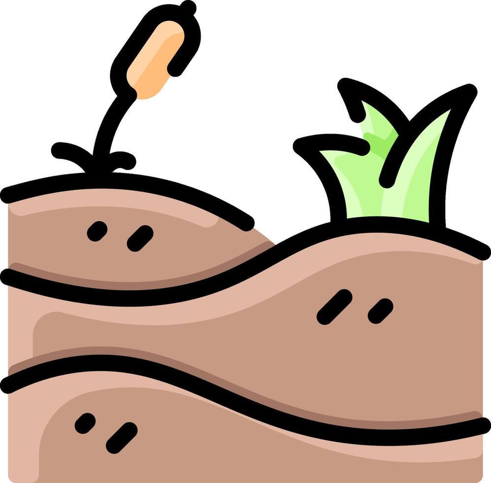 A cartoon illustration of a plant growing in the soil vector