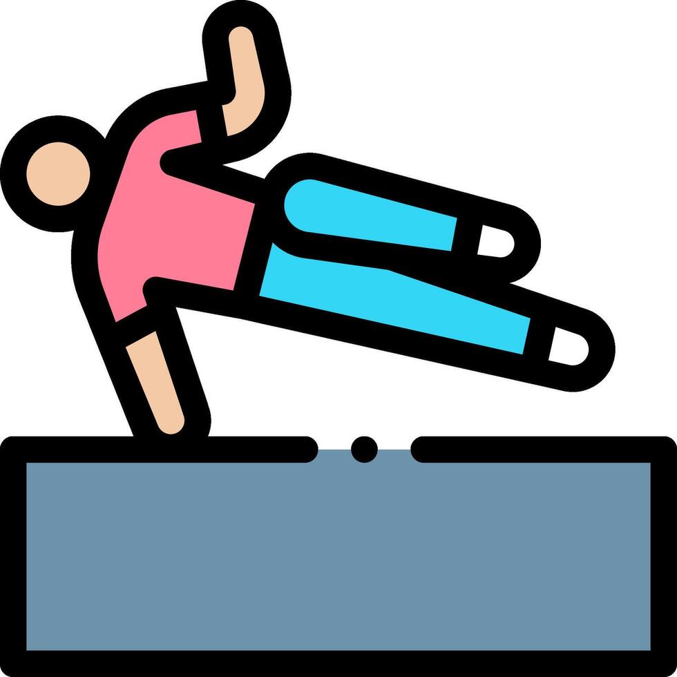 A man is doing a flip on a trampoline vector
