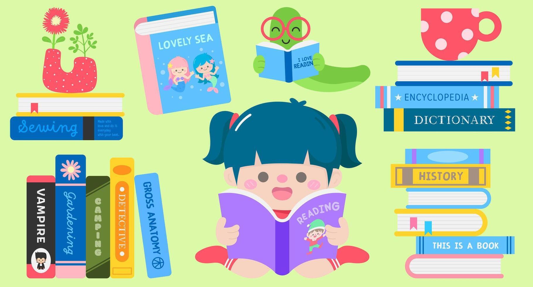 Hand Drawn international literacy day Elements vector