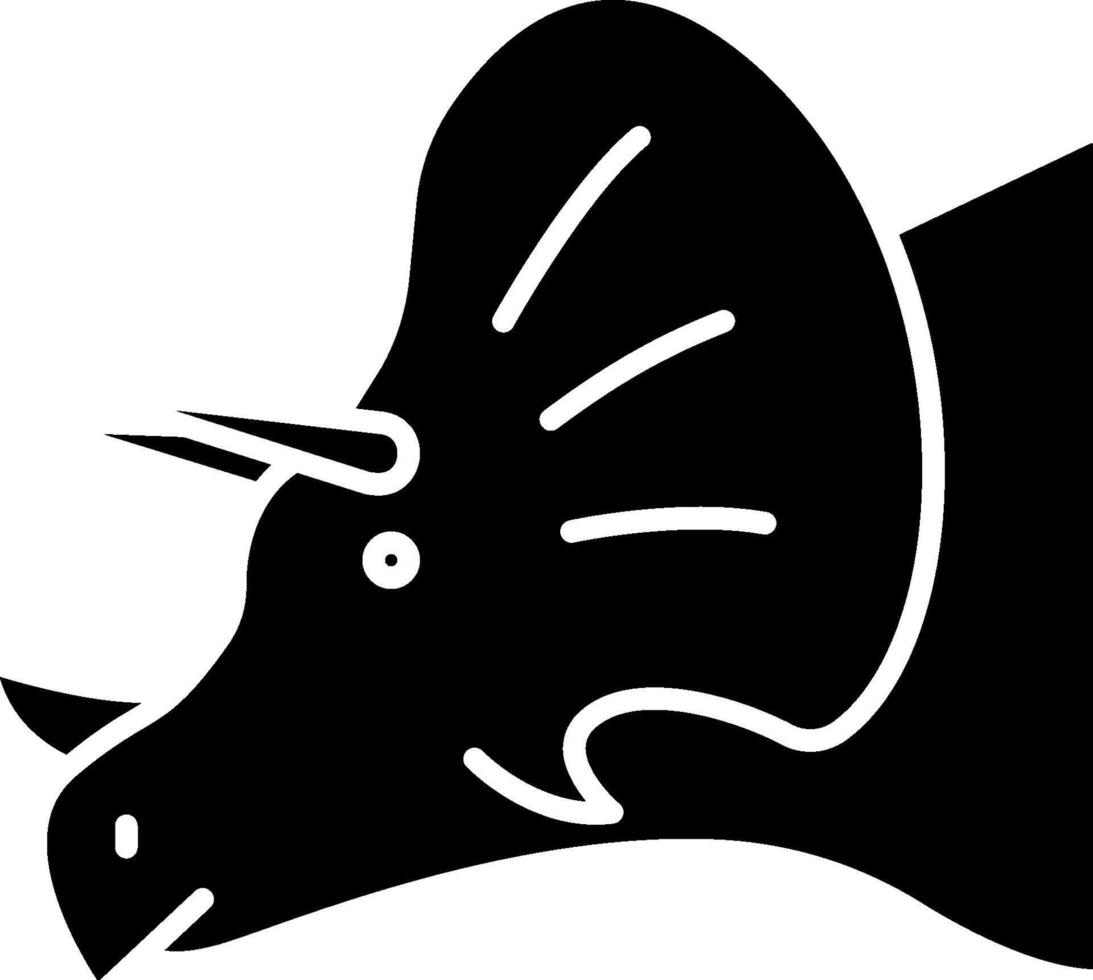 A black and white triceratops head with horns vector