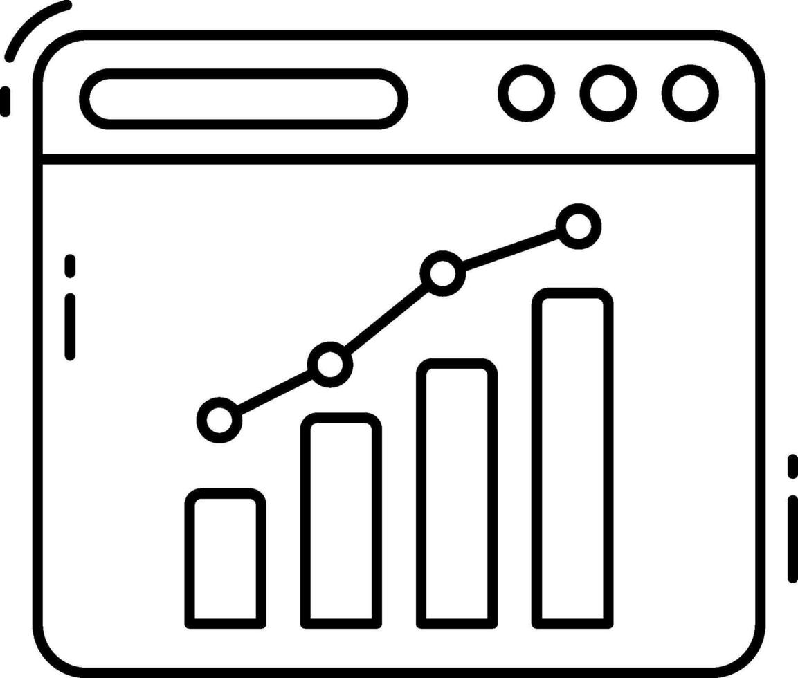 A graph chart on a computer screen vector