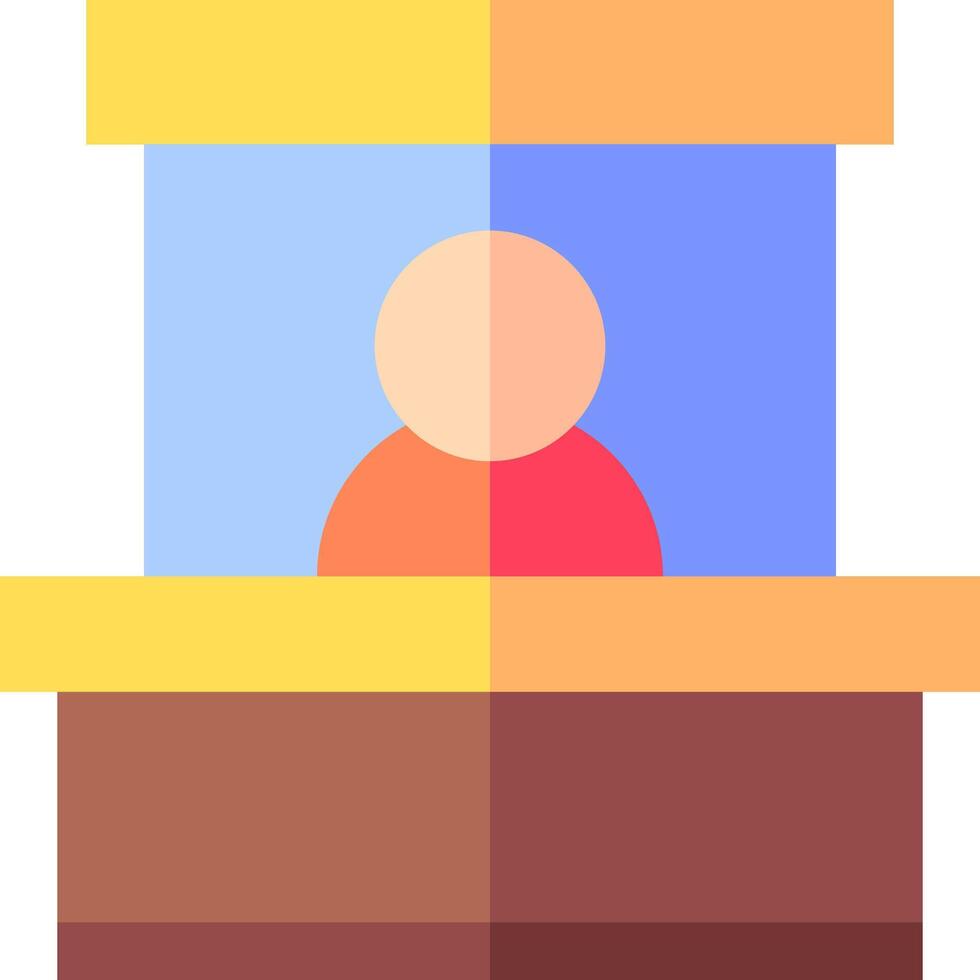 A person sitting at a desk with a computer vector