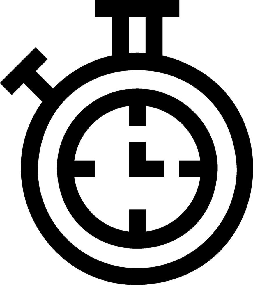 A black and white stopwatch icon vector