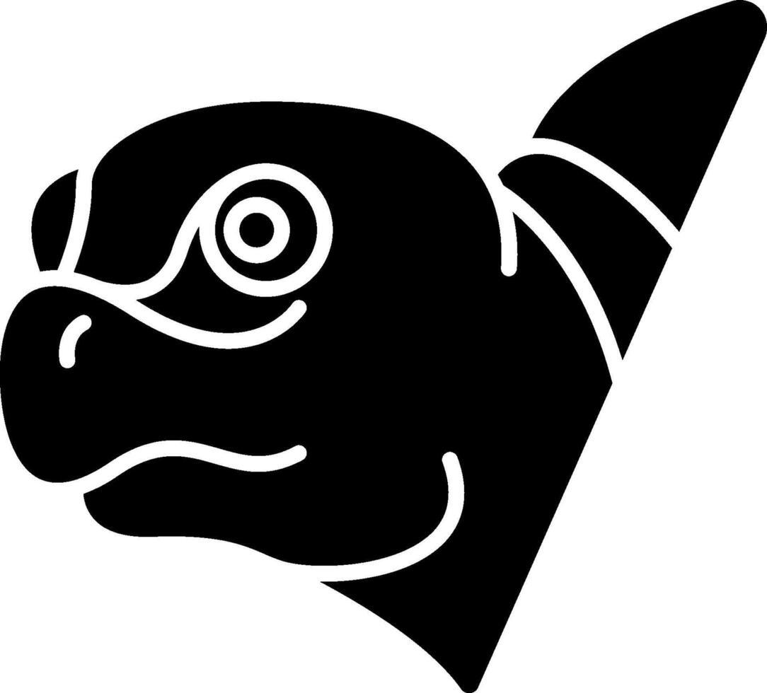 A turtle head with a black outline vector