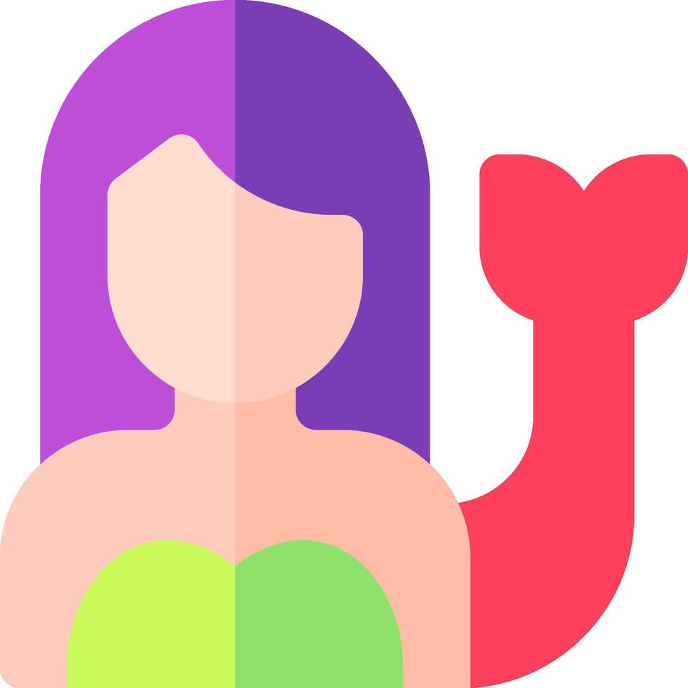 A woman with a fish tail and a purple hair vector