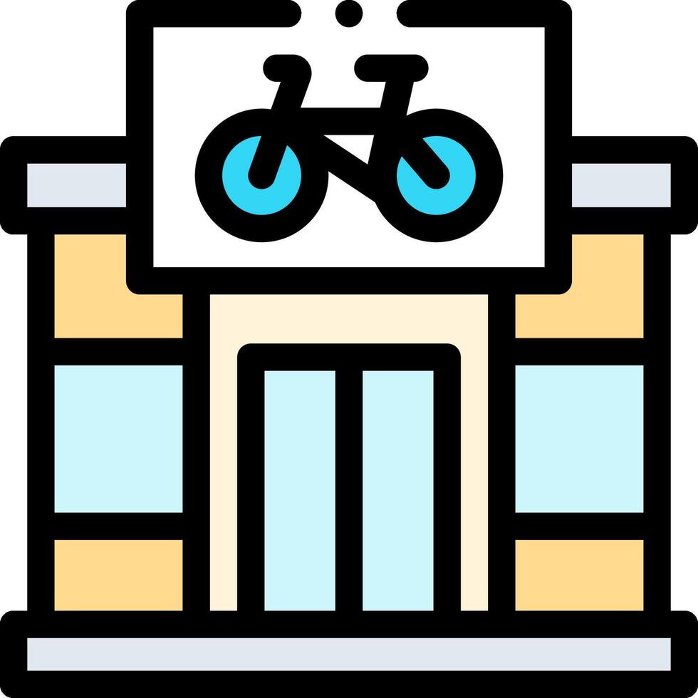 A bike shop with a sign on the front vector