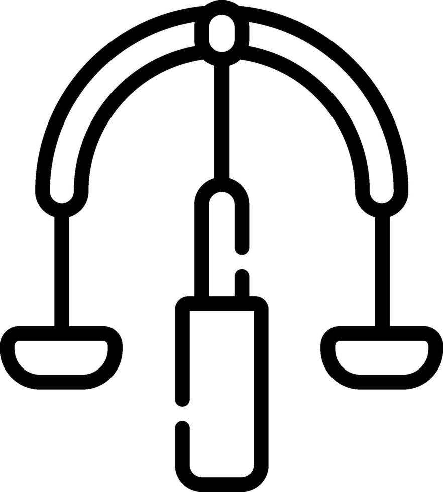 A black and white illustration of a balance scale vector