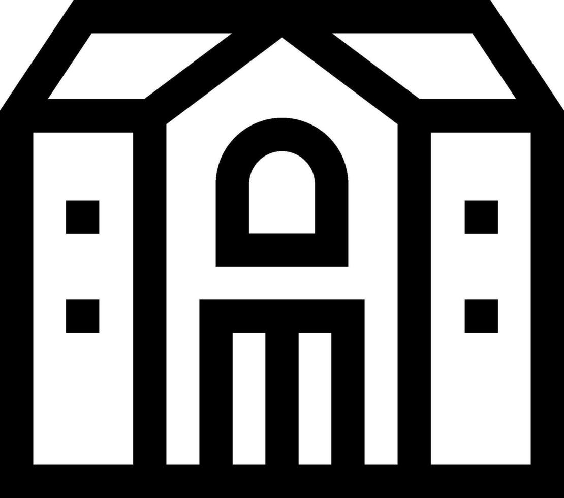 A black and white building icon vector