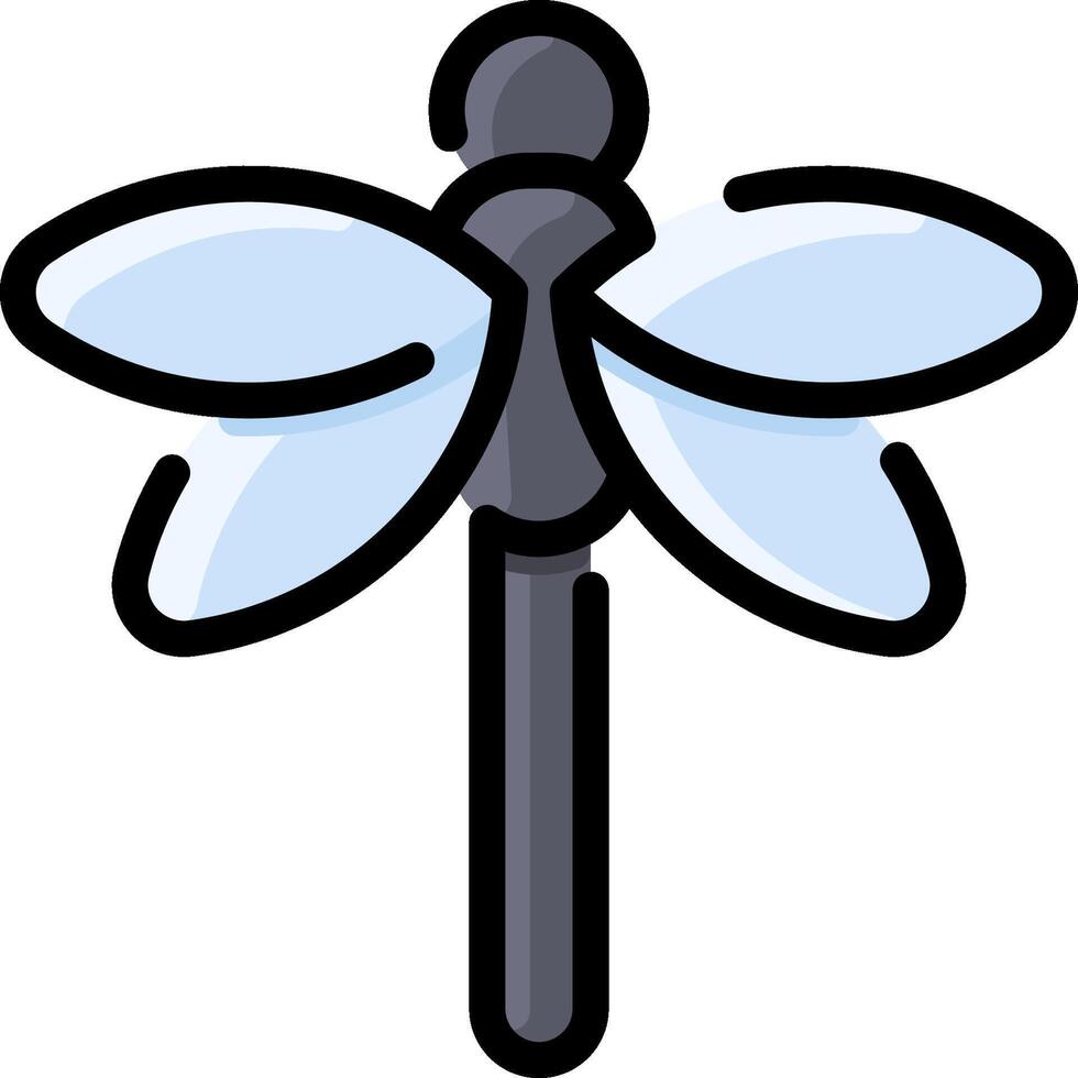 A cartoon dragonfly with a black and blue wing vector