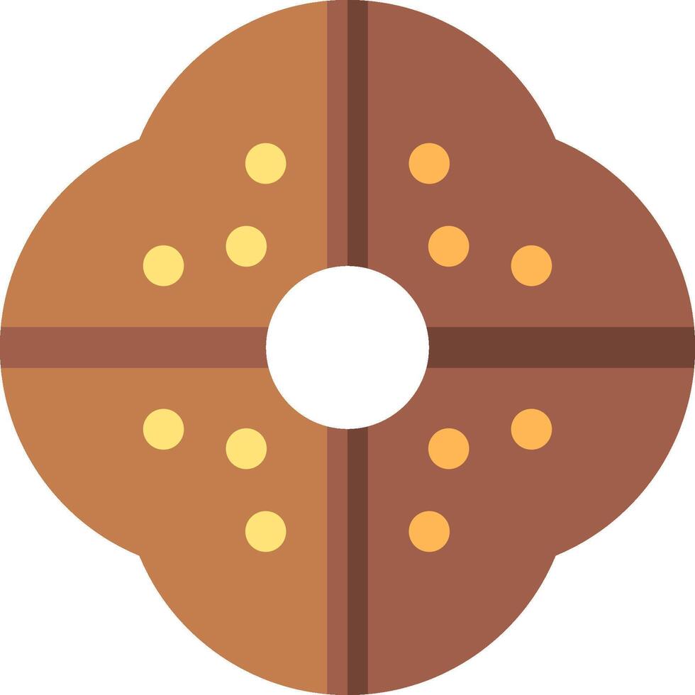 A brown cookie with dots on it vector